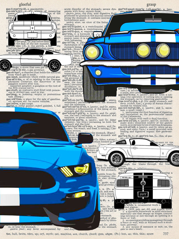 Artnwordz Vroom Vroom Car Dictionary Page Wall Art Print