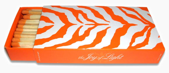 The Joy of Light Designer Matches Orange Zebra Print on Embossed Matte 4