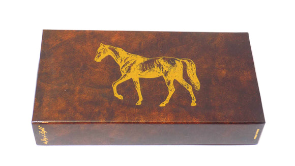 The Joy of Light Designer Matches Gold Foiled Horse on Textured Brown Embossed Matte 4