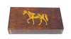 The Joy of Light Designer Matches Gold Foiled Horse on Textured Brown Embossed Matte 4" Collectible Matchbox