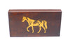 The Joy of Light Designer Matches Gold Foiled Horse on Textured Brown Embossed Matte 4" Collectible Matchbox