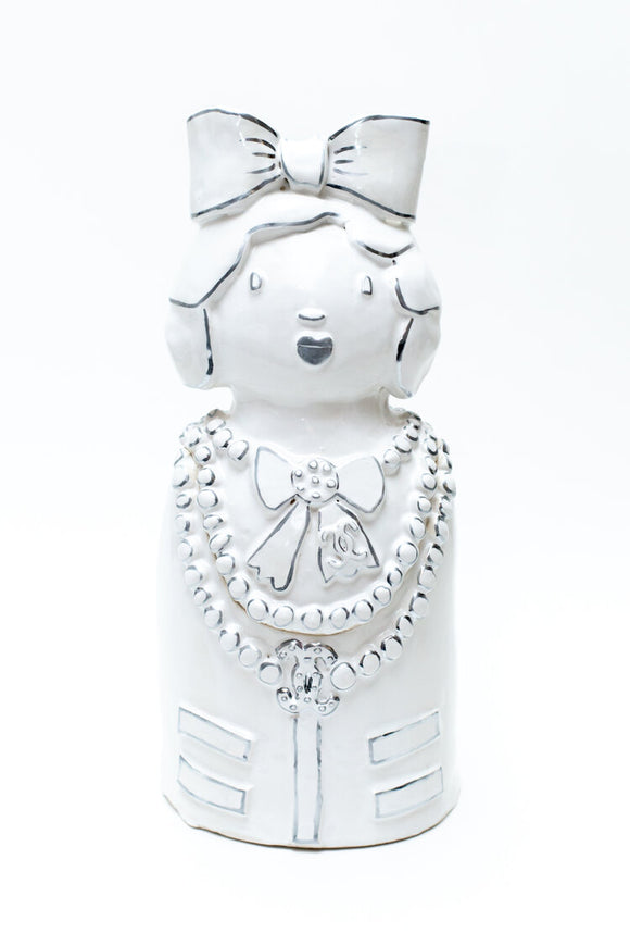 Hazy Mae Coco Bright White Ceramic Cookie Jar