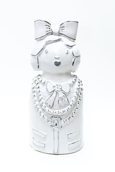 Hazy Mae Coco Bright White Ceramic Cookie Jar