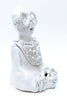Hazy Mae Iris Bright White Ceramic Cookie Jar