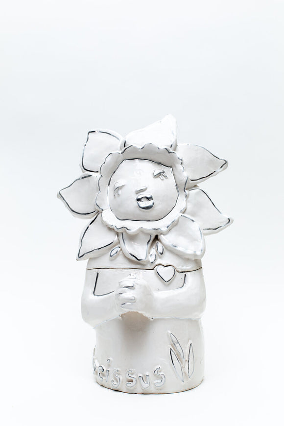 Hazy Mae I Love Me Bright White Ceramic Cookie Jar