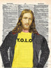 Artnwordz YOLO Jesus Dictionary Sheet Pop Art Wall or Desk Art Print Poster
