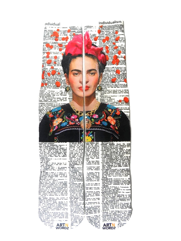 Artnwordz Frida Rose Unisex Dictionary Art Socks