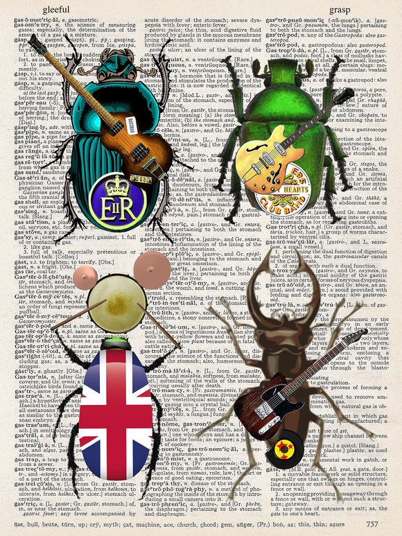 Artnwordz Beetles Dictionary Page Wall Art Print