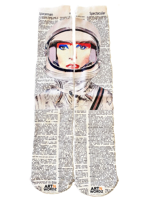 Artnwordz Spaceman Unisex Dictionary Art Socks