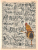 Artnwordz Chicken Scratch Writing Dictionary Page Wall Art Print
