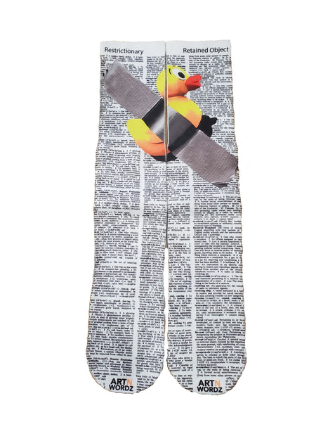 Artnwordz Duck Tape Unisex Dictionary Art Socks