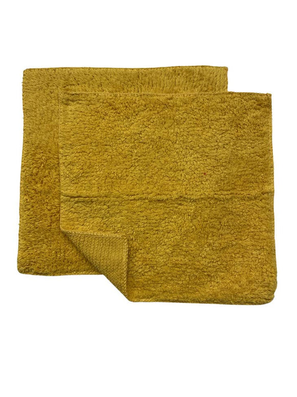Janey Lynn Design Spicy Mustard Yellow Shaggies 10 x10 Washcloth - 2 Pack