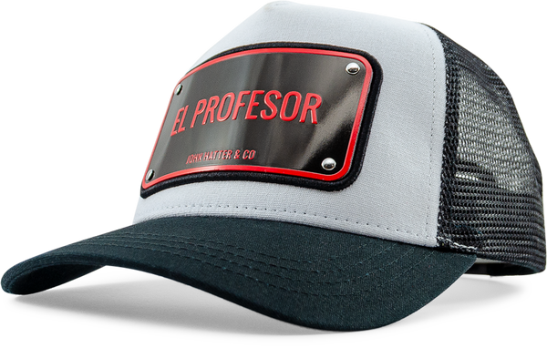 John Hatter & Co El Profesor Black & White Adjustable Trucker Cap Hat