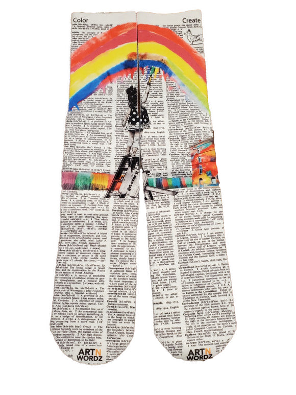 Artnwordz Get Over It Rainbow Unisex Dictionary Art Socks