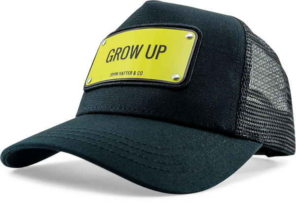 John Hatter & Co Grow Up Black Adjustable Trucker Cap Hat