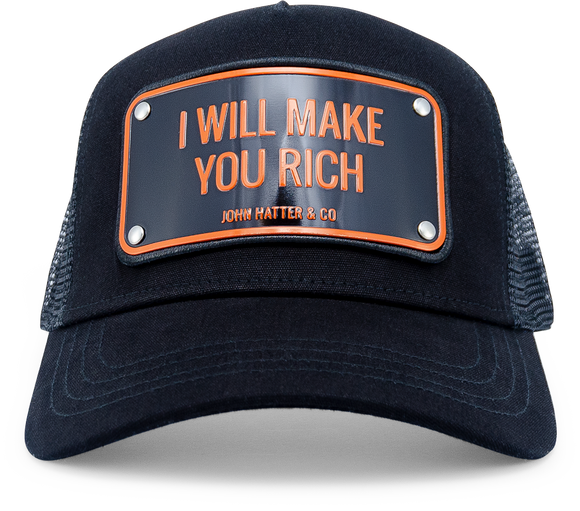John Hatter & Co I Will Make You Rich Black Adjustable Trucker Cap Hat
