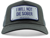 John Hatter & Co Wolf of Wall Street I Will Not Die Sober Grey Adjustable Baseball Cap Hat