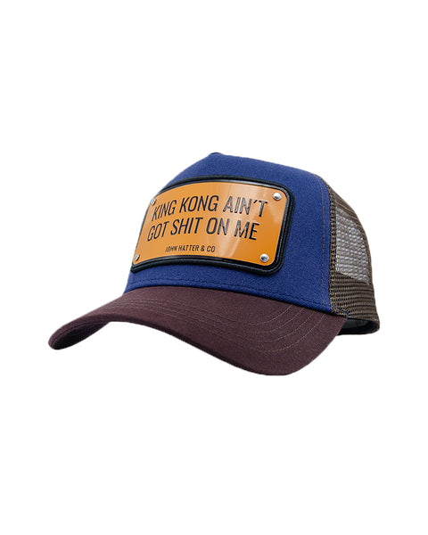 John Hatter & Co Training Day "King Kong Ain't Got Shit On Me" Blue and Brown Adjustable Baseball Cap Hat