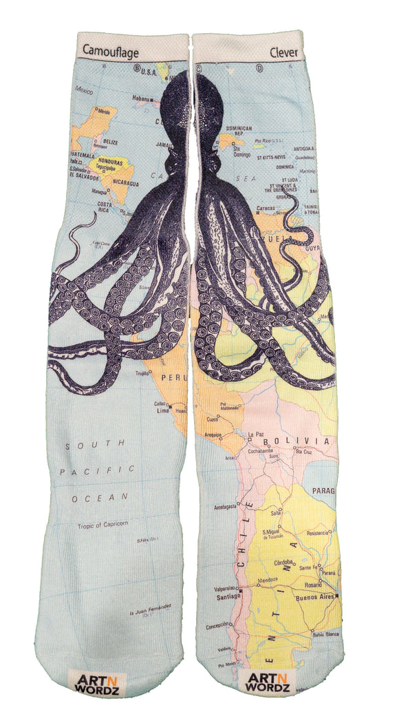 Artnwordz Kraken Atlas Unisex Dictionary Art Socks
