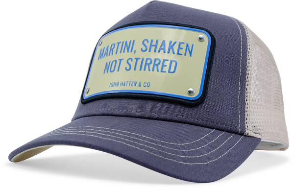 John Hatter & Co Martini Shaken Not Stirred James Bond Grey Adjustable Baseball Cap Hat