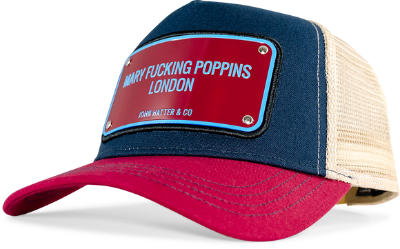 John Hatter & Co Mary Fucking Poppins Red & Navy Adjustable Trucker Cap Hat