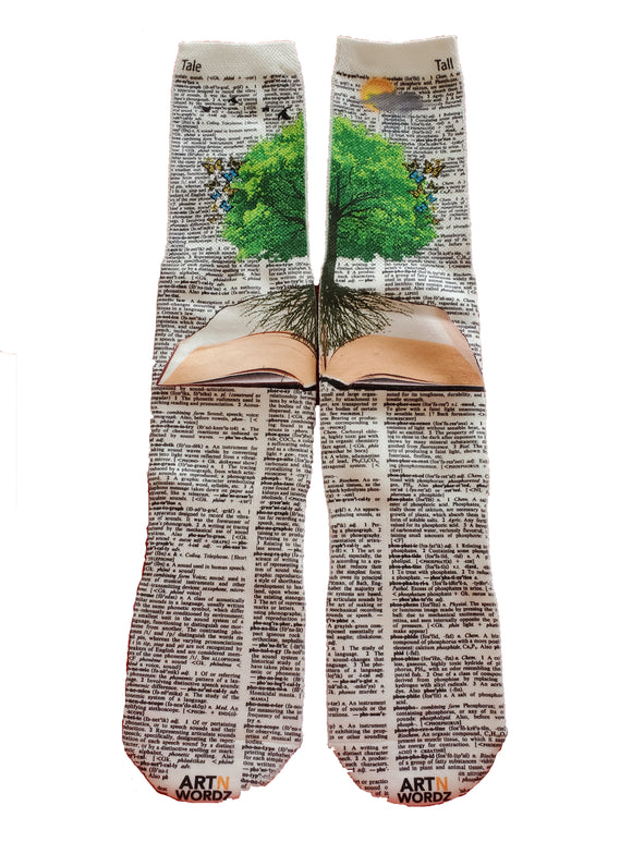 Artnwordz Nature’s Story Unisex Dictionary Art Socks