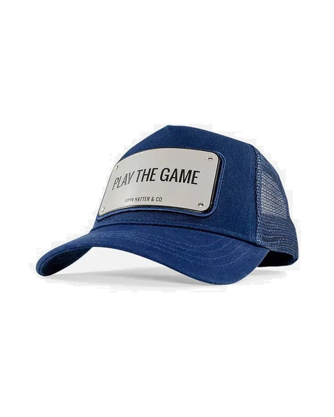 John Hatter & Co Play the Game Navy Blue Adjustable Trucker Cap Hat