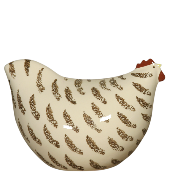 Les Ceramiques de Lussan Small Ceramic Baby Chicken - White with Black Spots