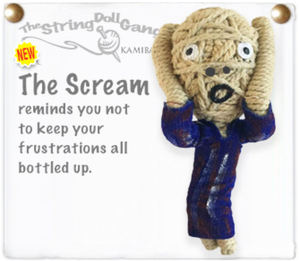 Kamibashi The Scream Painting The Original String Doll Gang Keychain Clip Toy