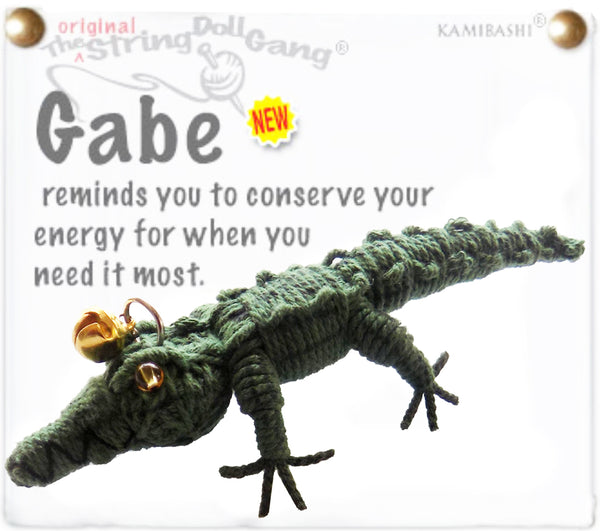 Kamibashi Gabe The Gator Green The Original String Doll Ganga Keychain Toy and Clip
