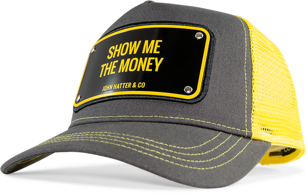 John Hatter & Co Show Me The Money Yellow & Grey Adjustable Trucker Cap Hat