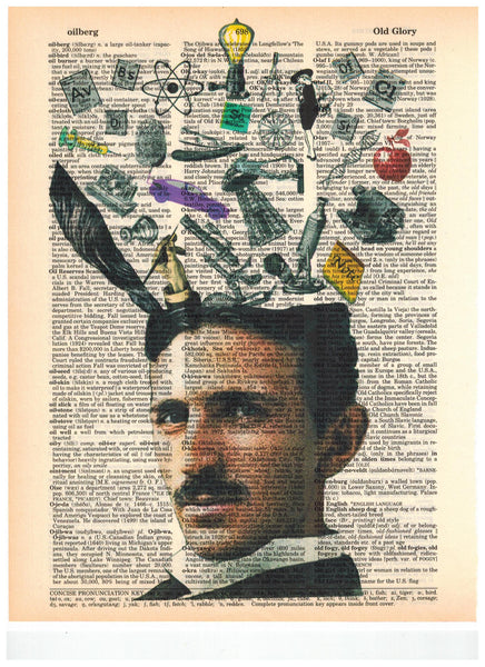 Artnwordz Scientist (Tesla) Dictionary Art