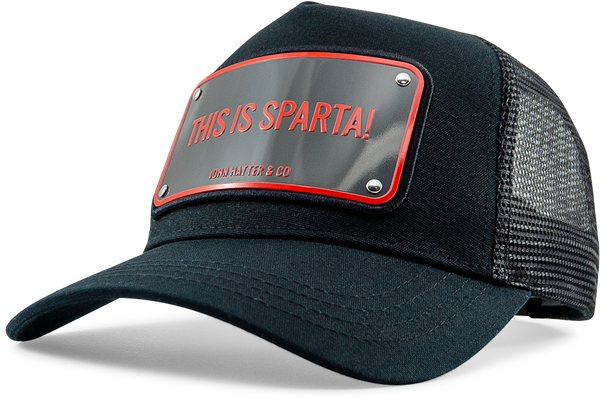 John Hatter & Co 300 This is Sparta! Black Adjustable Trucker Cap Hat