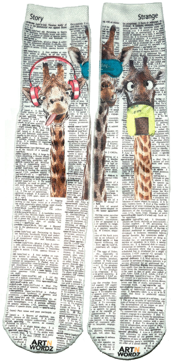 Artnwordz Metaphor Giraffes Unisex Dictionary Art Socks