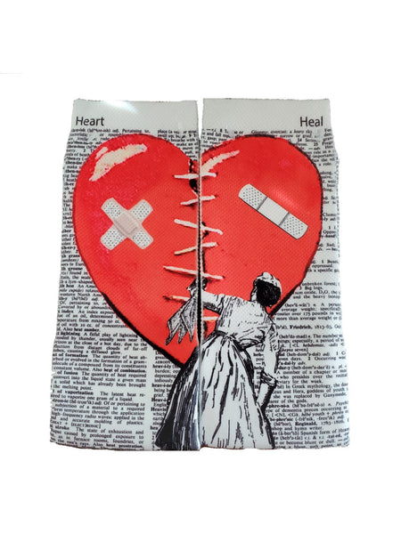 Artnwordz On The Mend Heart Unisex Dictionary Art Socks