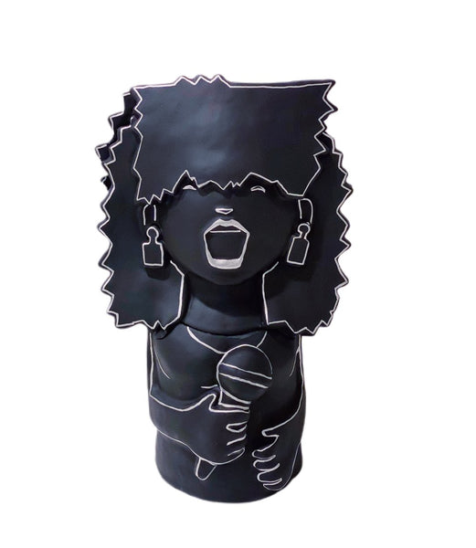Hazy Mae Tina Satin Black Ceramic Cookie Jar