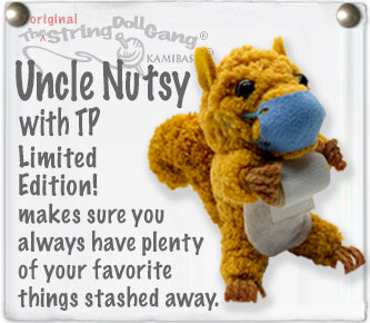 Kamibashi Uncle Nutsy The Squirrel with Mask Original String Doll Gang Handmade Keychain Toy & Clip