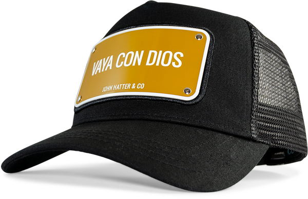 John Hatter & Co Vaya Con Dios Black Adjustable Trucker Cap Hat
