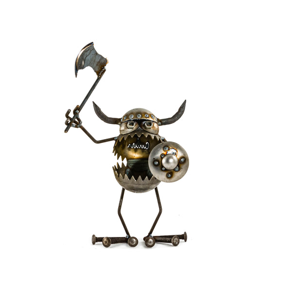 Sugarpost Gnome be Gone Viking Metal Art - 12 inches tall