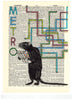 Artnwordz The Visitor Rat Dictionary Page Wall Art Print