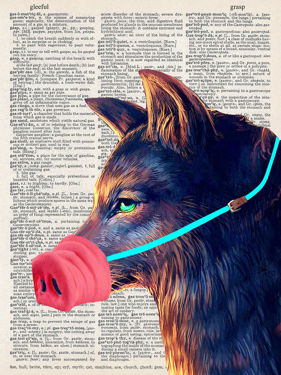 Artnwordz Wolfig (Wolf + Pig) Dictionary Page Wall Art Print