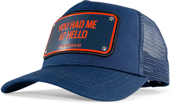 John Hatter & Co You Had Me At Hello Navy Adjustable Trucker Cap Hat