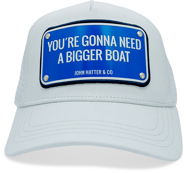 John Hatter & Co Jaws "You're Gonna Need A Bigger Boat" White Adjustable Baseball Cap Hat