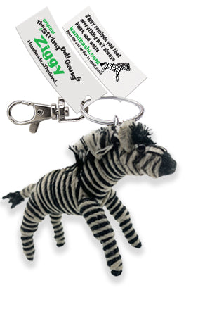 Kamibashi Ziggy The Zebra Original String Doll Gang Handmade Keychain Toy & Clip